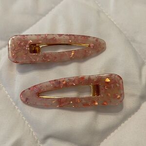 Pair of Pink Sparkly Hair Clips. New